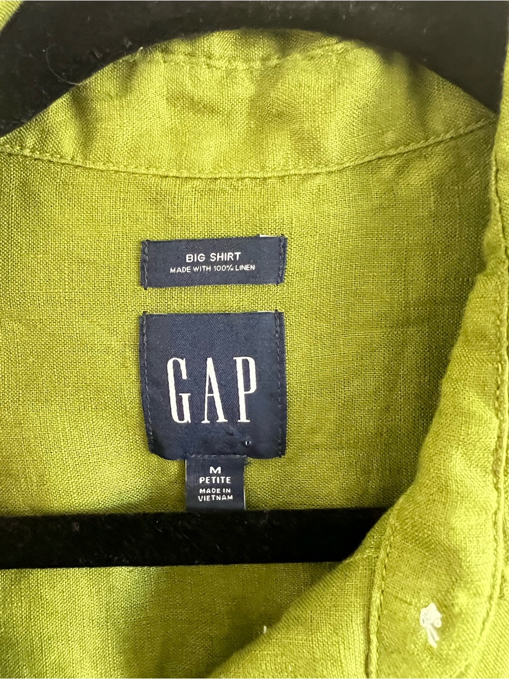 Gap Women's 100% Linen Big Shirt Button Down Calla Green Long Sleeve Coastal - Picture 3 of 8